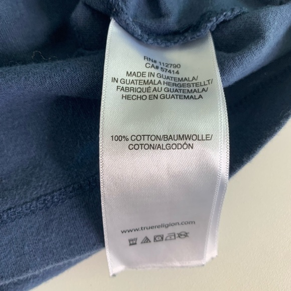 True Religion Blue Crewneck Graphic Tee Size Extra Small - Picture 8 of 9